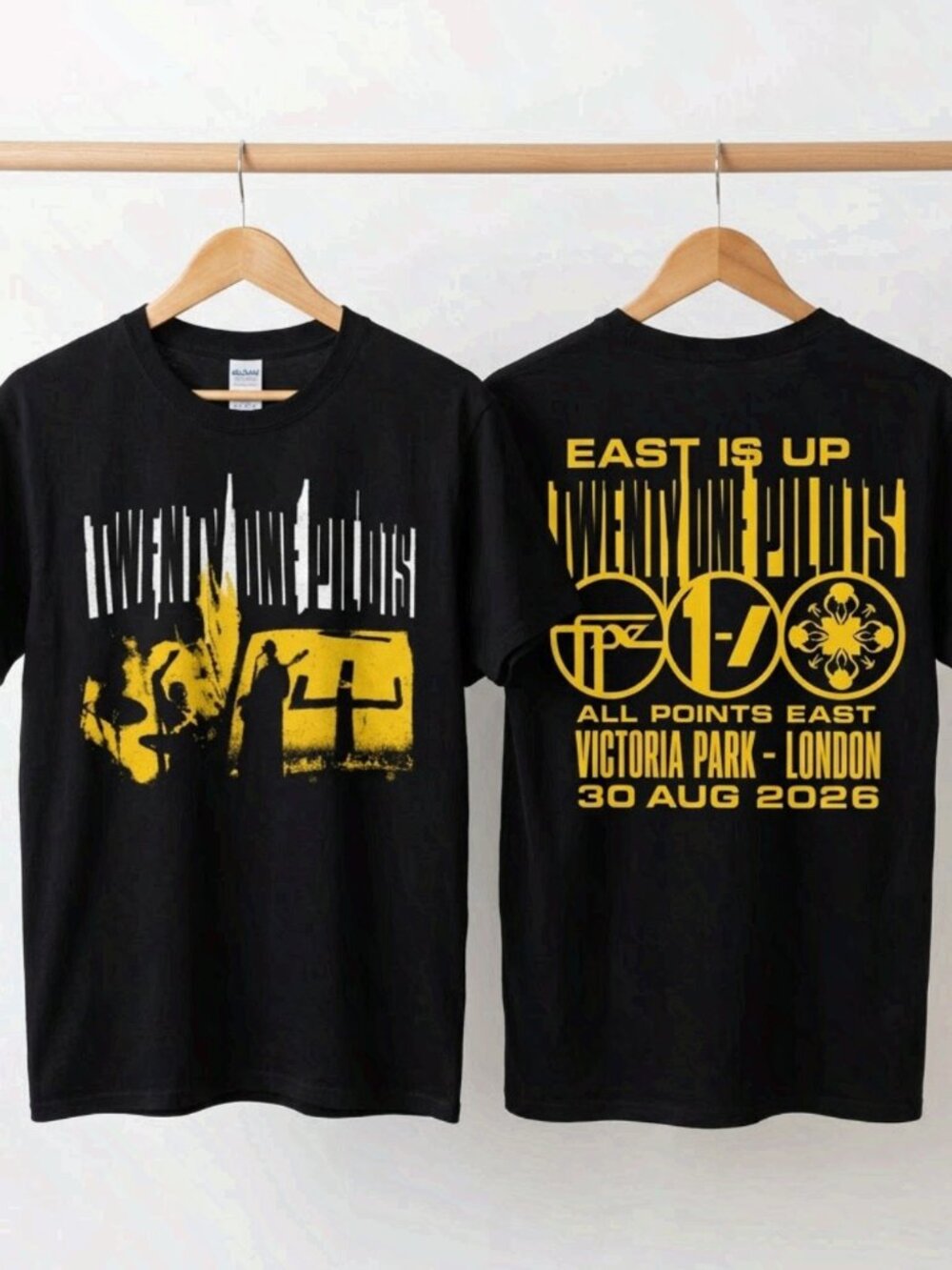 Twenty One Pilots All Points East Festival London 2026 Black T-Shirt Reprint